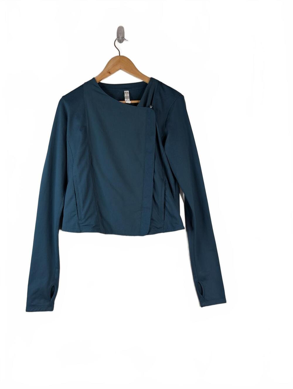 Under Armour Teal Asymmetrical Full-Zip Jacket with Thumb Holes, Size M